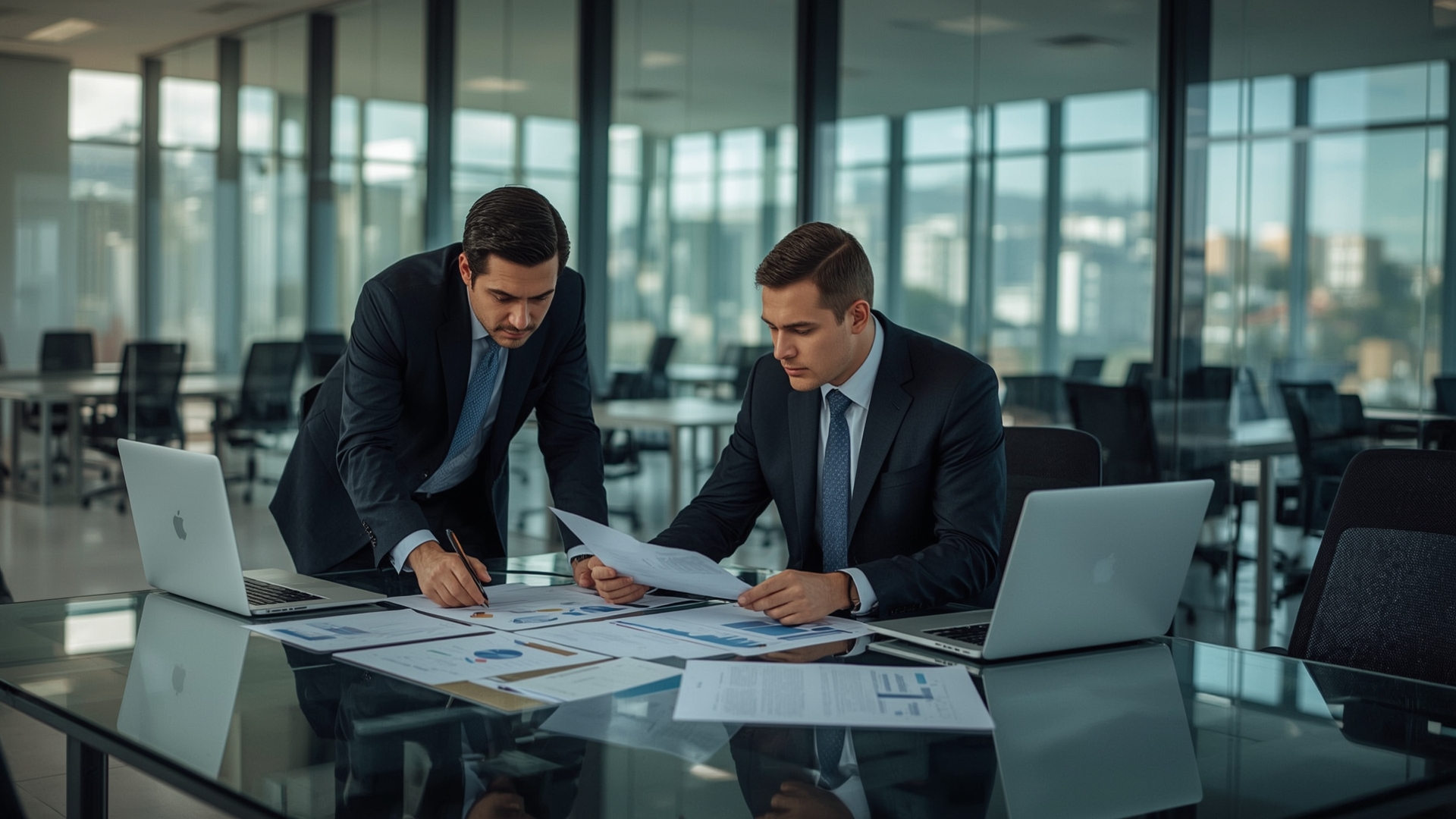 Equipo de profesionales financieros en reunión